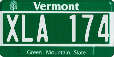 VT license plate XLA174