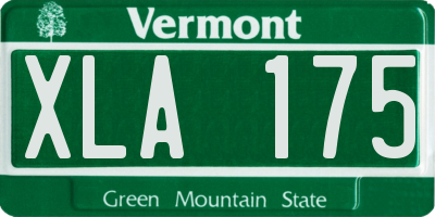 VT license plate XLA175