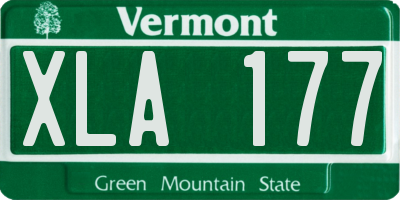 VT license plate XLA177