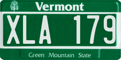 VT license plate XLA179