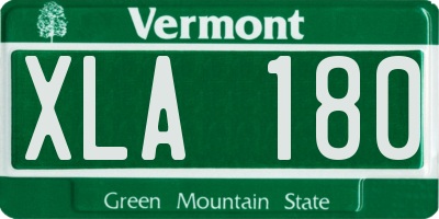 VT license plate XLA180