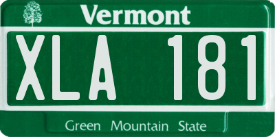 VT license plate XLA181