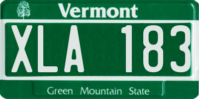 VT license plate XLA183