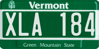 VT license plate XLA184