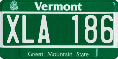 VT license plate XLA186