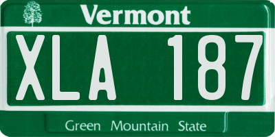 VT license plate XLA187