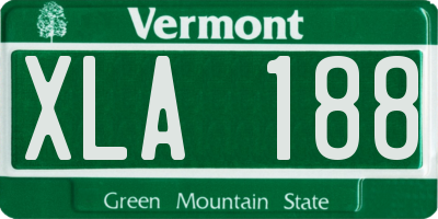 VT license plate XLA188