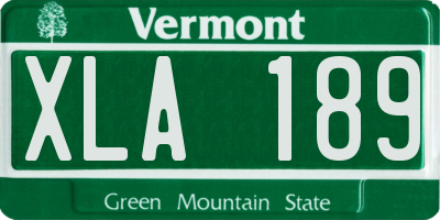 VT license plate XLA189