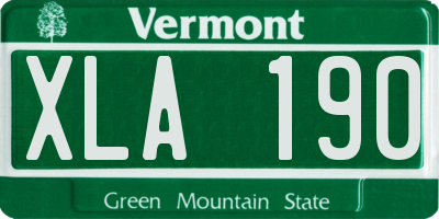 VT license plate XLA190