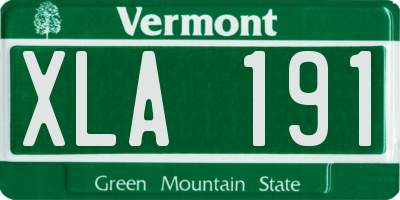VT license plate XLA191