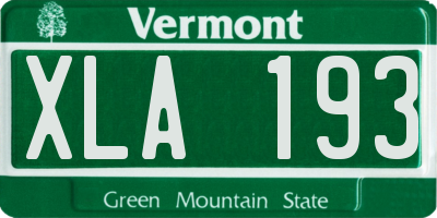 VT license plate XLA193