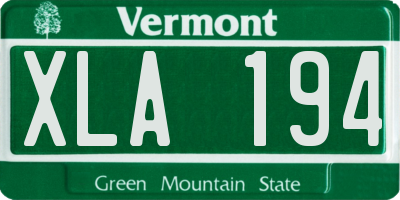 VT license plate XLA194