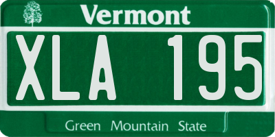 VT license plate XLA195