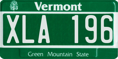 VT license plate XLA196
