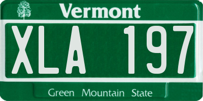 VT license plate XLA197