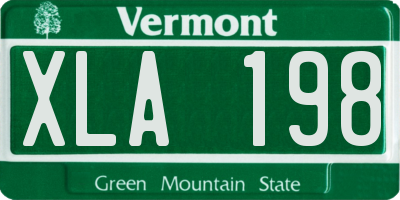 VT license plate XLA198