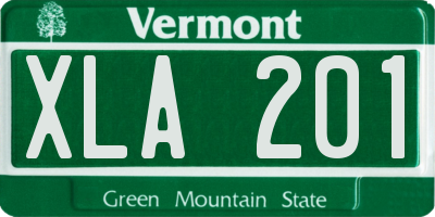 VT license plate XLA201