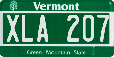 VT license plate XLA207