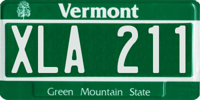VT license plate XLA211