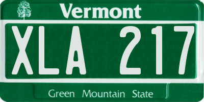 VT license plate XLA217