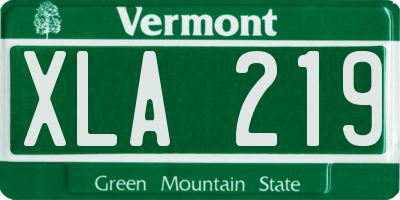 VT license plate XLA219