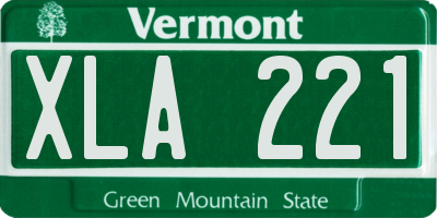 VT license plate XLA221