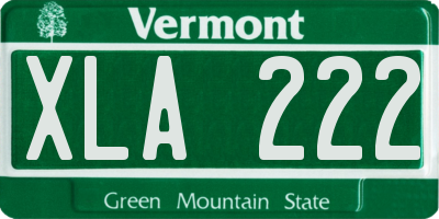 VT license plate XLA222