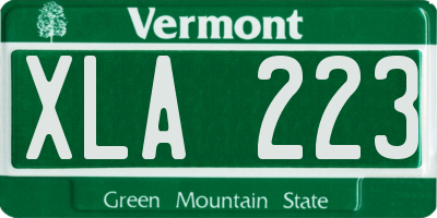 VT license plate XLA223