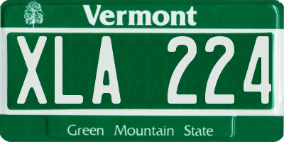 VT license plate XLA224