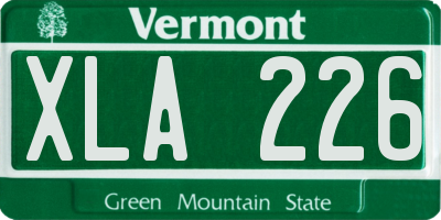 VT license plate XLA226
