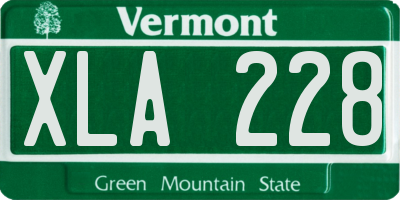 VT license plate XLA228