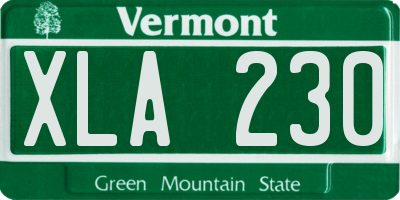 VT license plate XLA230