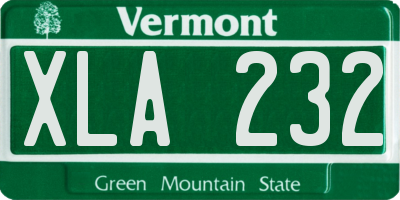 VT license plate XLA232