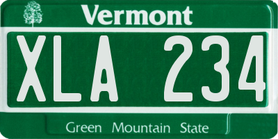 VT license plate XLA234