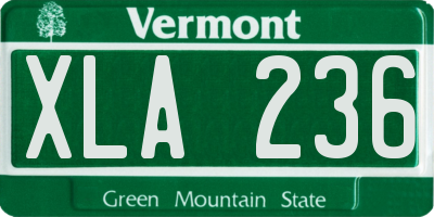 VT license plate XLA236