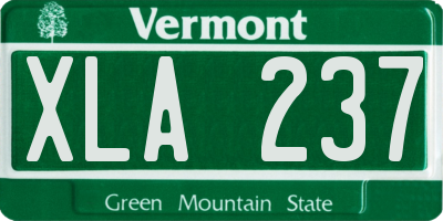 VT license plate XLA237