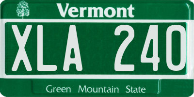 VT license plate XLA240