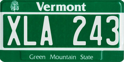 VT license plate XLA243