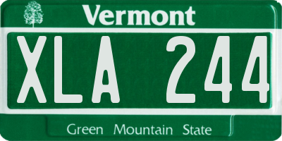 VT license plate XLA244