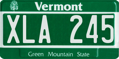 VT license plate XLA245