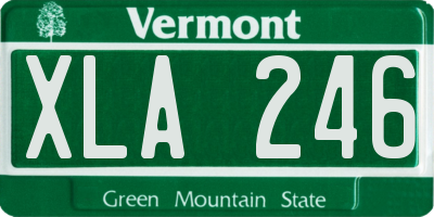 VT license plate XLA246