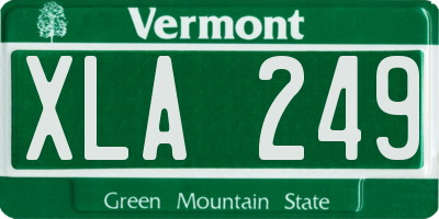 VT license plate XLA249