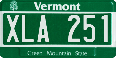 VT license plate XLA251