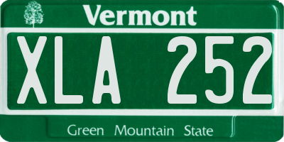 VT license plate XLA252