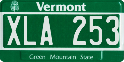 VT license plate XLA253