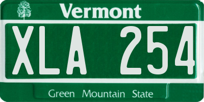 VT license plate XLA254