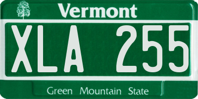 VT license plate XLA255