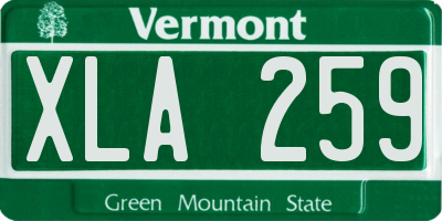 VT license plate XLA259