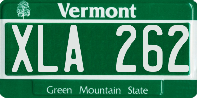 VT license plate XLA262