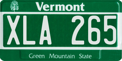 VT license plate XLA265
